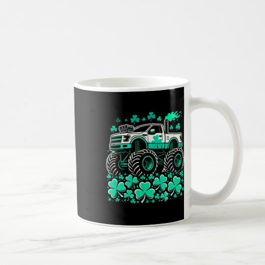 Monster Truck St. Patrick's Day Jungen St. Patrick Kaffeetasse (Rechts)