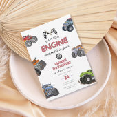 Monster truck, start your engine boy 3rd birthday einladung