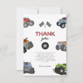 Monster truck, start your engine boy birthday  dankeskarte (Vorderseite)