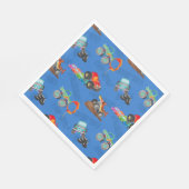 Monster Truck Stunts Aquarellmuster Blau Serviette (Ecke)