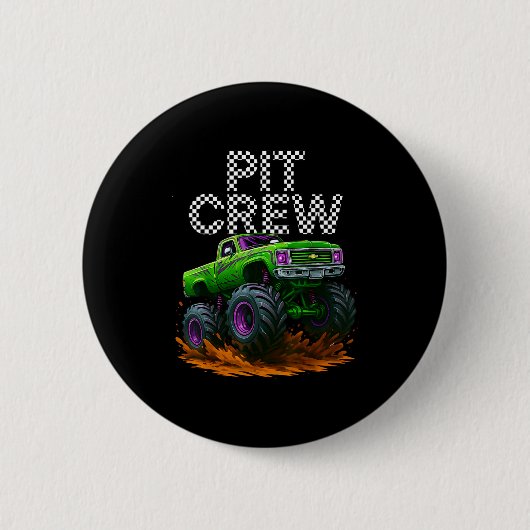 Monster Truck T Crew Family Matching Birthday Part Button (Vorderseite)