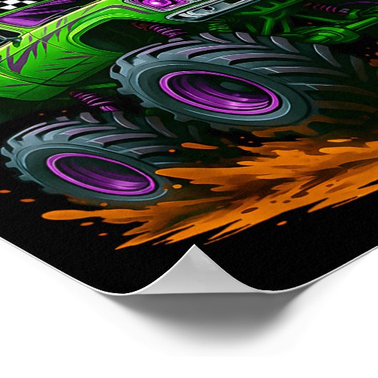 Monster Truck T Crew Family Matching Birthday Part Poster (Ecke)