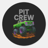 Monster Truck T Crew Family Matching Birthday Part Runder Aufkleber (Vorderseite)