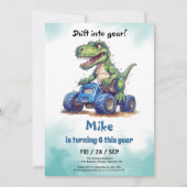 Monster Truck T-Rex Junge Geburtstag Einladung (Vorderseite)