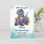 Monster Truck T-Rex Junge Geburtstag Einladung (Stehend Vorderseite)