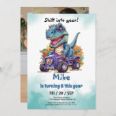 Monster Truck T-Rex Junge Geburtstag Einladung (Vorne/Hinten)