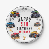 Monster Truck Team Geburtstagsparty Einladung Pappteller (Vorderseite)