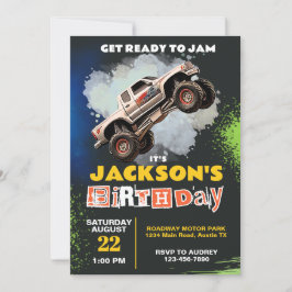 Monster Truck Thema Geburtstagsparty Einladung