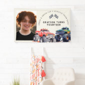 Monster Truck Themed Foto Geburtstagsparty Banner (Insitu)