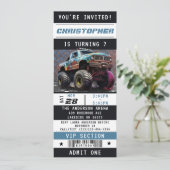 Monster Truck Ticket Boys Geburtstagsparty Einladung (Stehend Vorderseite)