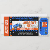 Monster Truck Ticket Geburtstag Einladung (Vorderseite)