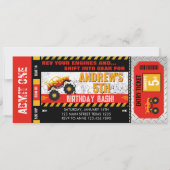 Monster Truck Ticket Geburtstag Einladung (Vorderseite)