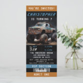 Monster Truck Ticket Geburtstagsparty Einladung (Stehend Vorderseite)