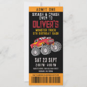 Monster Truck Ticket Geburtstagsparty Einladung (Vorderseite)