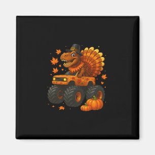 Monster Truck Trex Dinosaur Truthahn Fall Thanksgi Magnet
