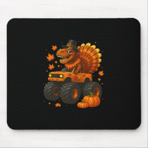 Monster Truck Trex Dinosaur Truthahn Fall Thanksgi Mousepad
