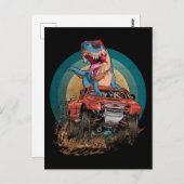 Monster Truck Trex Dirt Race Dinosaurier Postkarte (Vorne/Hinten)