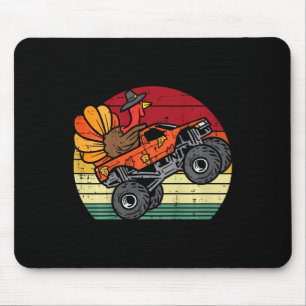Monster Truck Truthahn Sonnenuntergang Retro Ernte Mousepad