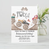 Monster Truck TWO FAST 2nd kids birthday Einladung (Stehend Vorderseite)