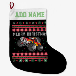 Monster Truck Ugly Christmas Sweater Großer Weihnachtsstrumpf