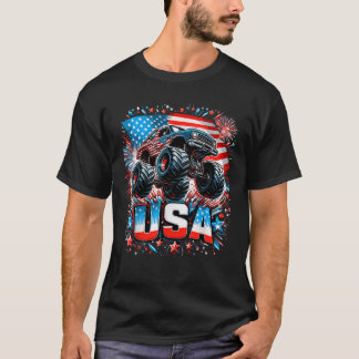 Monster Truck USA Flag 4. Juli T-Shirt