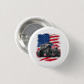 Monster Truck USA Flag Amerikaner Button (Vorne & Hinten)