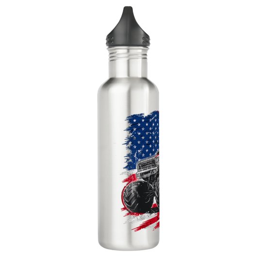 Monster Truck USA Flag Amerikaner Edelstahlflasche (Links)