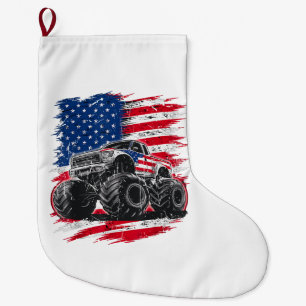 Monster Truck USA Flag Amerikaner Großer Weihnachtsstrumpf