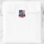 Monster Truck USA Flag Amerikaner Runder Aufkleber (Tasche)