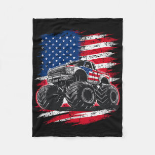 Monster Truck USA-Flagge Amerikanisch Für Frauen M Fleecedecke