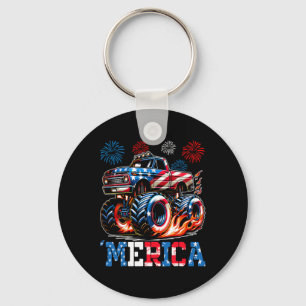 Monster Truck Usa Flagge Patriotische Kleinkinder Schlüsselanhänger