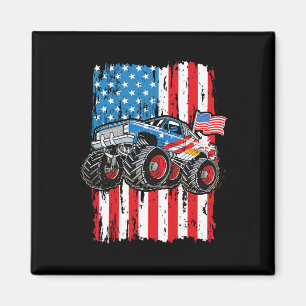Monster Truck USA-Flagge Patriotischer Jungen Männ Magnet