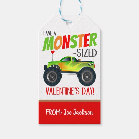 Monster Truck Valentine-Geschenk-Tag Geschenkanhänger