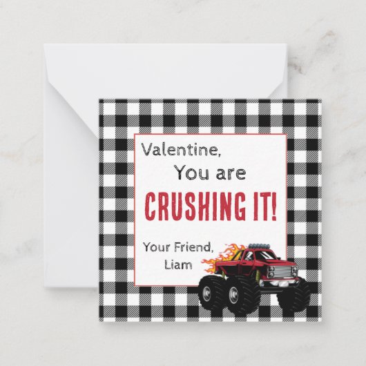 Monster Truck Valentines Mitteilungskarte (Vorderseite)