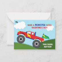 Monster Truck Valentinstag Card Kids (Jungs)