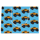 Monster Truck Vehicle Orange Blue Große Geschenktüte (Vorderseite)