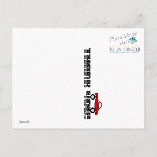 Monster Truck Vielen Dank Postkarte (Rückseite)