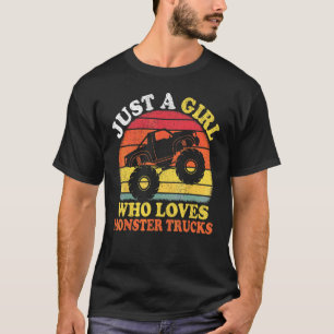 Monster Truck Vintage Nur Ein Mädchen Das Monster T-Shirt