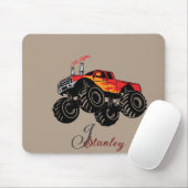 Monster Truck von Red Black Boys' robuster Name Mo Mousepad (Mit Mouse)