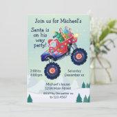 Monster Truck Weihnachten Party Einladung (Stehend Vorderseite)