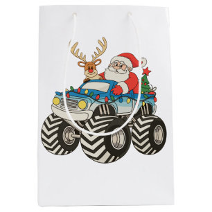 Monster Truck Weihnachten Santa Rentier Festlich Mittlere Geschenktüte