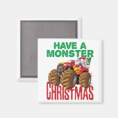 Monster Truck Weihnachten Weihnachtsmann Jungen Kl Magnet (Vorderseite/Rückseite)