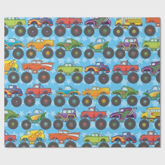 Monster Truck Wrapper Geschenkpapier (Flach)