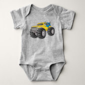 Monster Truck Yellow Blue Baby Strampler (Vorderseite)