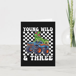 Monster Truck Young Wild und drei 3. Geburtstag Karte