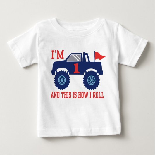 Monster Truck zum 1. Geburtstag Baby T-shirt (Vorderseite)