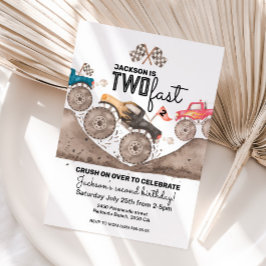 Monster Truck ZWEI SCHNELLE Einladung zum Geburtst