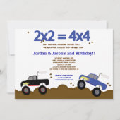 MONSTER TRUCKS 12x18 Geburtstag Einladungen für Tw (Vorderseite)