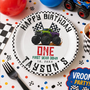 Monster Trucks 1. Geburtstags-Vroom-Party Pappteller