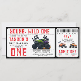 Monster Trucks 1st Birthday Ticket Invitation  Einladung